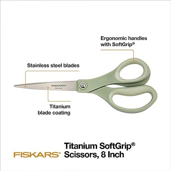 Fiskars SoftGrip 티타늄 가위 - 윤곽이 잡힌 성능 다용도 - 8