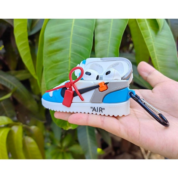 3D Airpods 3 보호 케이스, Airpods 상자용 장식 케이스, Apple Airpods 3와 호환 가능, 실리콘 케이스 Airpods(슈 블루)