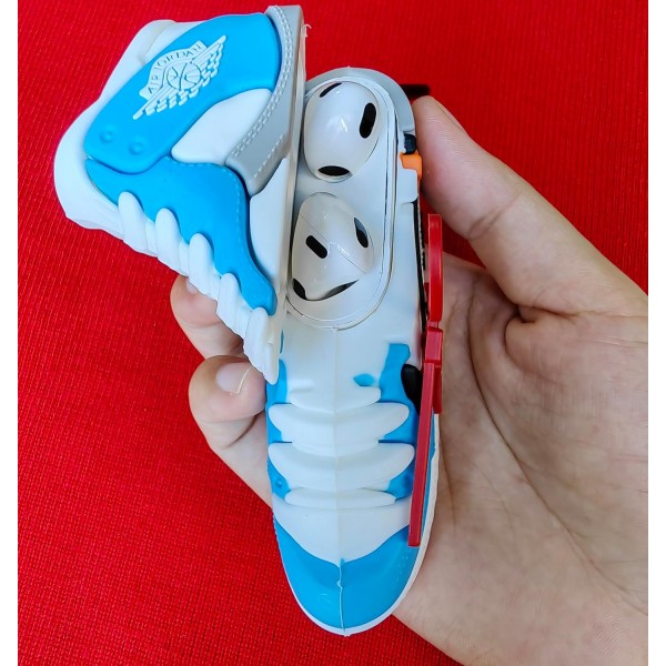 3D Airpods 3 보호 케이스, Airpods 상자용 장식 케이스, Apple Airpods 3와 호환 가능, 실리콘 케이스 Airpods(슈 블루)