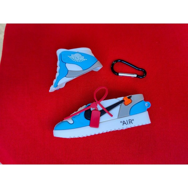 3D Airpods 3 보호 케이스, Airpods 상자용 장식 케이스, Apple Airpods 3와 호환 가능, 실리콘 케이스 Airpods(슈 블루)