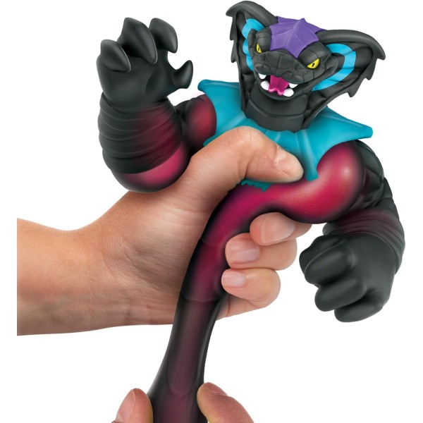 Goo Jit Zu 글로우 쉬프터의 영웅 대 슈퍼 스트레치 피규어 2개 팩: Blazagon vs Viper; 야광 슬라임 필링과 독특한 점액 변형