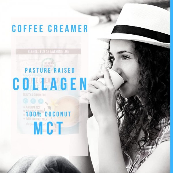 케토제닉 영양을 위한 콜라겐 함유 케토 커피 크리머 - 무설탕 ⍟ 생리활성 콜라겐 펩타이드 I/III형 케토 파우더, 코코넛 오일과 MCT 오일이 함유된 콜라겐 파우더 ⍟ 