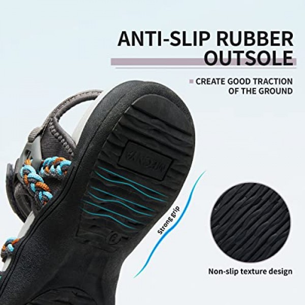 MEGNYA 여성용 하이킹 샌들, 편안한 워킹 샌들 후크 루프 스트랩, 스포츠 경량 슬라이드