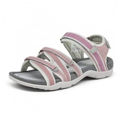 GRITION 여성 하이킹 샌들 와이드 야외 소녀 스포츠 여름 플랫 비치 워터 슈즈 오픈 발가락 조정 가능한 운동화