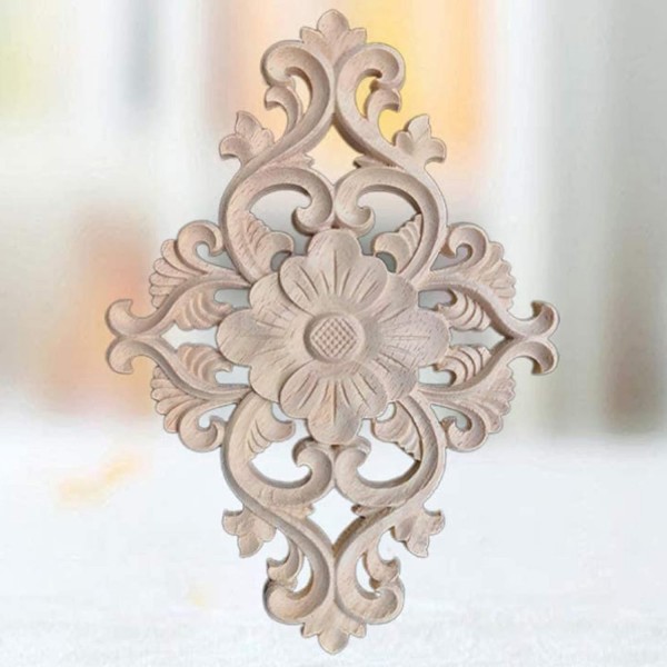 4 조각 나무 조각 코너 Onlay 아플리케 조각 가구 아플리케 조각 장식 아플리케 프레임 장식 벽 장식품 나무 아플리케 장식 Onlay 아플리케 프레임 1510.50.8 cm