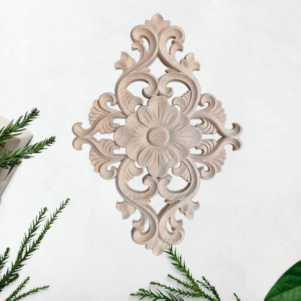 4 조각 나무 조각 코너 Onlay 아플리케 조각 가구 아플리케 조각 장식 아플리케 프레임 장식 벽 장식품 나무 아플리케 장식 Onlay 아플리케 프레임 1510.50.8 cm