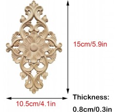 4 조각 나무 조각 코너 Onlay 아플리케 조각 가구 아플리케 조각 장식 아플리케 프레임 장식 벽 장식품 나무 아플리케 장식 Onlay 아플리케 프레임 1510.50.8 cm