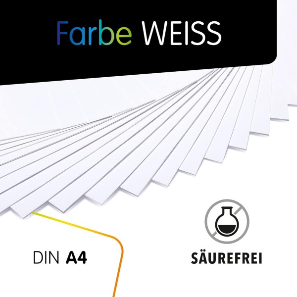 완벽한 ideaz • DIN-A4 색지 100장, 흰색, 130g/m², MADE IN GERMANY, Blue Angel 인증 DIN-A4 / 흰색