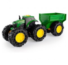 John Deere Kids 736 47353 조명 및 소리 트랙터와 왜건, 빨간색