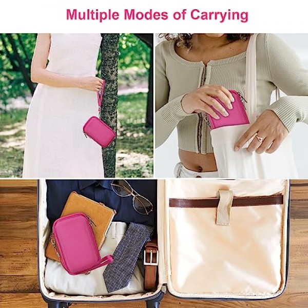 KODAK EKTAR H35/H35N/ M35/ F9/ M38 하프 프레임 필름 카메라용 Canboc 휴대용 여행용 케이스, 포인트 앤 샷 카메라 가방, 필름에 맞는 지퍼 메쉬 포켓, 배터리, USB 케이블, 로즈레