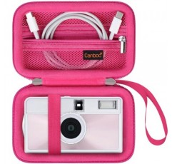 KODAK EKTAR H35/H35N/ M35/ F9/ M38 하프 프레임 필름 카메라용 Canboc 휴대용 여행용 케이스, 포인트 앤 샷 카메라 가방, 필름에 맞는 지퍼 메쉬 포켓, 배터리, USB 케이블, 로즈레