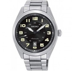 세이코 네오 스포츠 오토매틱 블랙 다이얼 남성용 시계 SRPC85K1
