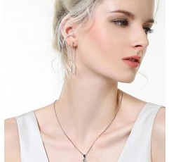 SIXDUTON 925 스털링 실버 바 드롭 귀걸이 체인 여성용 긴 체인 귀 라인 소녀 Threader Dangle 귀걸이, 스털링 실버