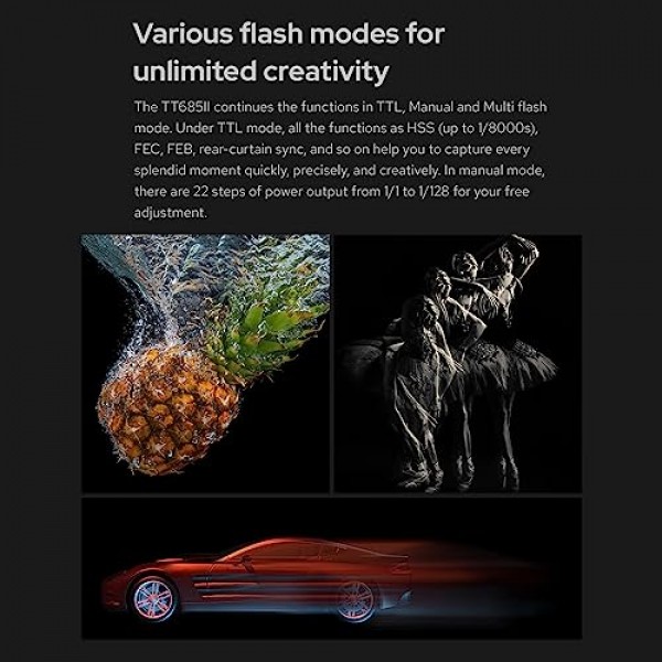 Canon용 Godox TT685II-C 카메라 플래시 스피드라이트, E-TTL 2.4G 무선 GN60 HSS, 여러 Canon 카메라와 호환되는 플래시