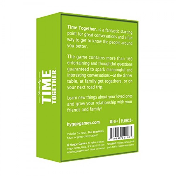 Hygge Games 함께하는 시간 가족 게임 – 가족을 위한 재미있는 대화 시작 카드 게임, 다양한 색상, 녹색, 4 L x 3 W x 1.5 H