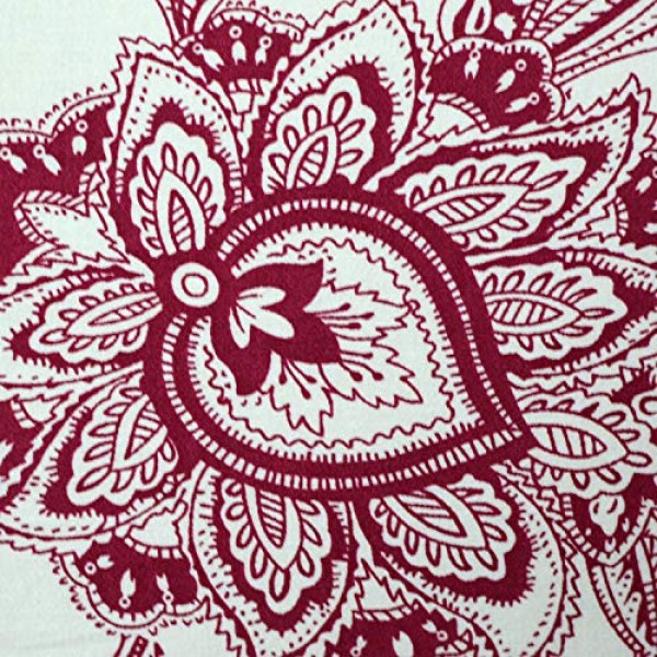 FADFAY 800수 100% 이집트 면 우아한 모란 무늬 베개 커버(표준 사이즈 19× 29인치, 빨간색)