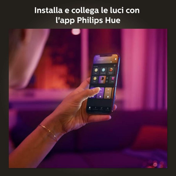 Philips Hue White & Col. Amb. E27 더블 팩 2x800lm 75W + 스마트 버튼, 설치 없이 편안한 밝기 조절