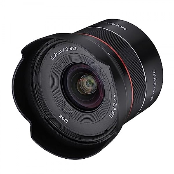 삼양 AF 18mm F2.8 FE(작지만 슈퍼와이드) - 자동 초점 풀 프레임 및 APS-C 고정 초점 렌즈 소니 E 마운트(소니 알파 A9 A7 A6600 A6500 A6400 A6300 A6000 A5100 A5000 Nex 카메라용)