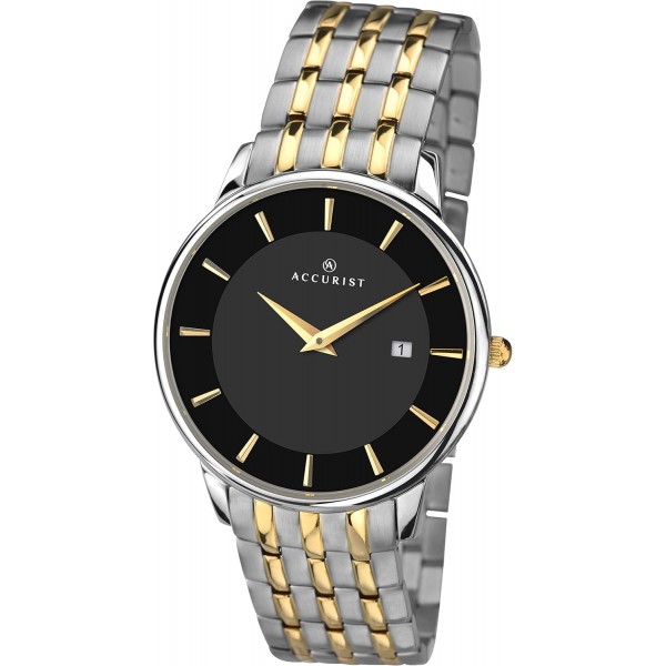 Accurist 남성용 아날로그 클래식 쿼츠 시계(스테인리스 스틸 스트랩 포함) 7261