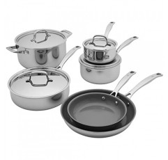 Henckels Clad Alliance 10개 세라믹 조리기구 세트, 뚜껑이 있는 더치 오븐, 모든 쿡탑과 호환 가능, 인덕션 조리기구, 400°F까지 오븐 안전