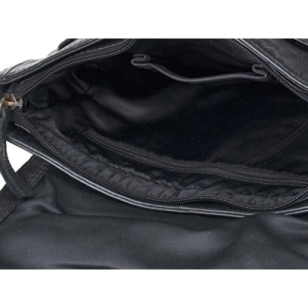 Bear Design Cow Lavato 여성용 가죽 핸드백 블랙, 블랙