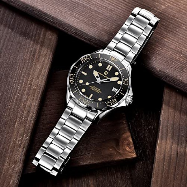 Pagani Design 007 모델 남성용 자동 시계, NH35 무브먼트, 회전 가능, 세라믹 베젤, 스테인레스 스틸, 방수, 자동식, 시계