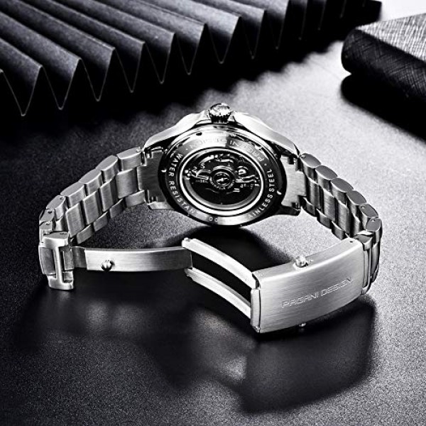 Pagani Design 007 모델 남성용 자동 시계, NH35 무브먼트, 회전 가능, 세라믹 베젤, 스테인레스 스틸, 방수, 자동식, 시계