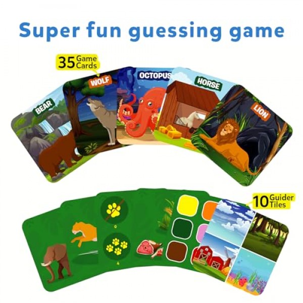 Skillmatics 카드 게임 - 10개의 Junior Animal Kingdom에서 추측, 똑똑한 질문의 빠른 게임, 3~6세를 위한 선물 및 재미있는 학습 2. Junior Animal Kingdom