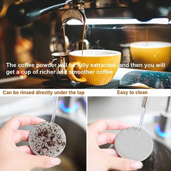 2Pcs 1.7mm 및 1.0mm 두께 49mm 에스프레소 퍽 스크린, 스테인레스 스틸 소결 메쉬 에스프레소 포터 필터 바구니 용 재사용 가능한 필터 하단 샤워 스크린 연락처 스크린 커