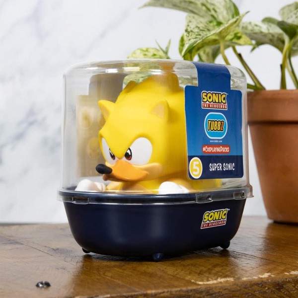 TUBBZ Sonic The Hedgehog Super Sonic Collectable Duck Vinyl Figure - 공식 Sonic The Hedgehog 상품 - TV, 영화 및 비디오 게임 Sonic - Super Sonic