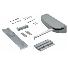 HETTICH 9238125 Wing-Line Pull to Move 쉽게 여는 지지대 무거운 왼쪽(미닫이문 고정 장치), 접이식 미닫이 문이 있는 수납장용 플라스틱 회색, 은색