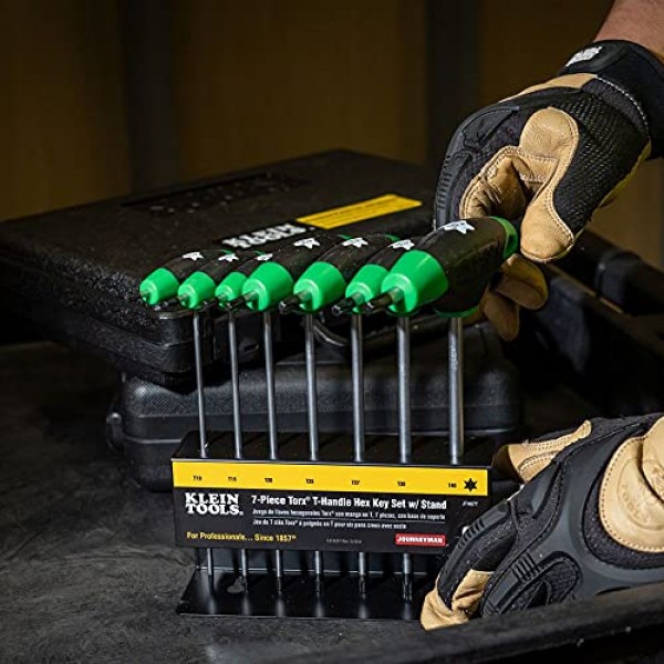 Klein Tools JTH67T 육각 키 세트, TORX T 핸들 육각 키 알렌 렌치 세트(6인치 블레이드 포함), 스탠드 포함, 7피스