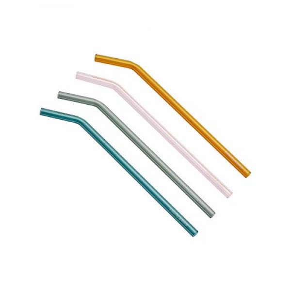 Villeroy & Boch Artesano Hot Beverages 유리 빨대 4개, 크리스탈 유리, 컬러