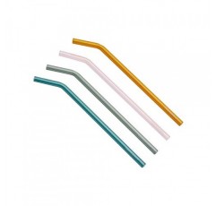 Villeroy & Boch Artesano Hot Beverages 유리 빨대 4개, 크리스탈 유리, 컬러