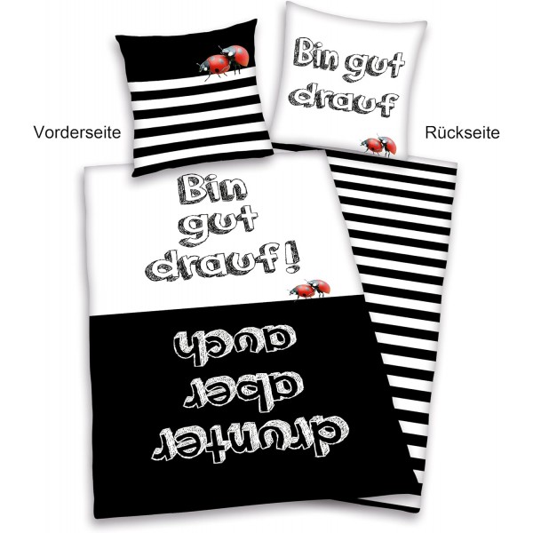 Herding 485970050412 기분 좋은 침대 시트, 베갯잇: 80 x 80 cm 및 이불 커버: 135 x 200 cm, 폴리에스테르 100%, 극세사