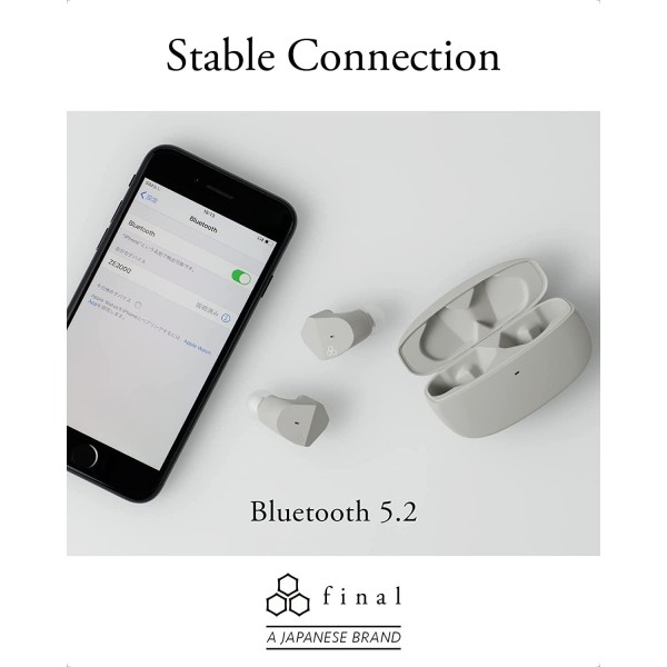 final ZE2000 - 진정한 무선 이어버드 - 최대 35시간 음악 재생 - IPX4 - aptX 적응형 - 터치 센서 - 무손실 음악 형식 지원 - 자동 페어링 - 일본에서 설계(매트 블랙)