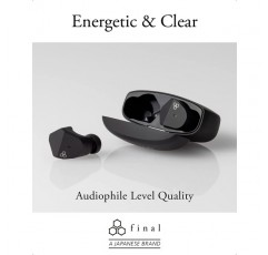 final ZE2000 - 진정한 무선 이어버드 - 최대 35시간 음악 재생 - IPX4 - aptX 적응형 - 터치 센서 - 무손실 음악 형식 지원 - 자동 페어링 - 일본에서 설계(매트 블랙)