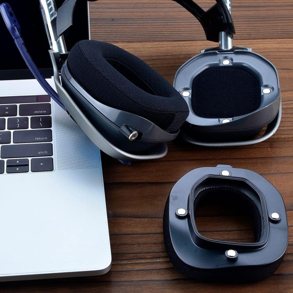 Astro 게임용 Yaowanguan A40 TR 이어 패드 A40 TR 유선 게임용 헤드셋 헤드 밴드 마이크 폼 여분의 두꺼운 이어 커버 컵 패드 교체용 천 블랙 통기성 천 이어 패드 세트