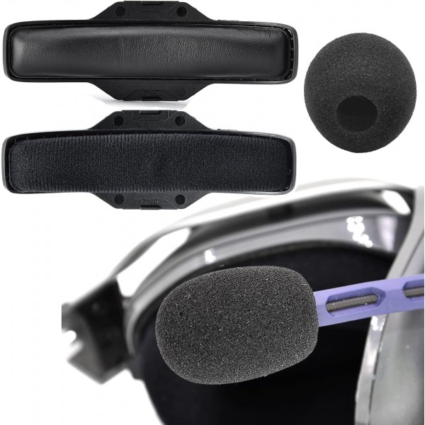 Astro 게임용 Yaowanguan A40 TR 이어 패드 A40 TR 유선 게임용 헤드셋 헤드 밴드 마이크 폼 여분의 두꺼운 이어 커버 컵 패드 교체용 천 블랙 통기성 천 이어 패드 세트