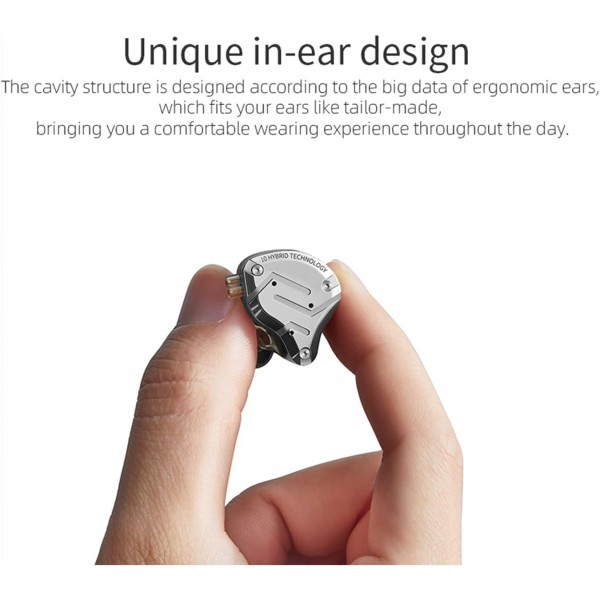 케이블이 있는 KZ ZS10 pro 인이어 헤드폰, 30Ω HiFi 유선 헤드폰, IEM 인이어 모니터 헤드폰 스포츠 게임 음악용 이어폰 헤드폰(블랙, 마이크 포함) 마이크 블랙