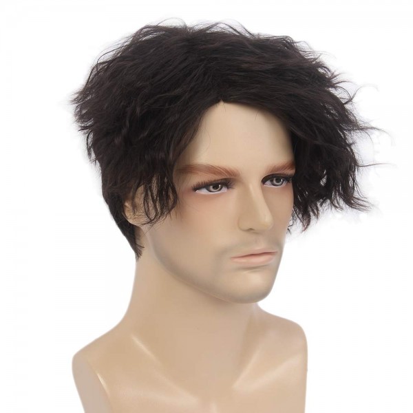 STfantasy 라이트 브라운 남성용 가발 짧은 Layayer 직조 합성 가발 남성용 소년 매일 사용 코스프레 파티 의상 및 할로윈 (#4)