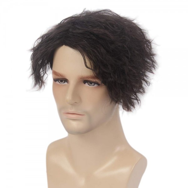 STfantasy 라이트 브라운 남성용 가발 짧은 Layayer 직조 합성 가발 남성용 소년 매일 사용 코스프레 파티 의상 및 할로윈 (#4)