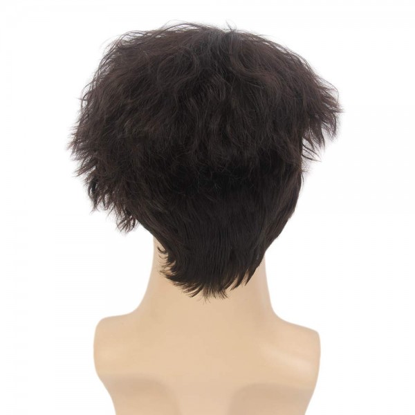 STfantasy 라이트 브라운 남성용 가발 짧은 Layayer 직조 합성 가발 남성용 소년 매일 사용 코스프레 파티 의상 및 할로윈 (#4)