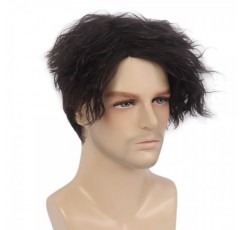 STfantasy 라이트 브라운 남성용 가발 짧은 Layayer 직조 합성 가발 남성용 소년 매일 사용 코스프레 파티 의상 및 할로윈 (#4)