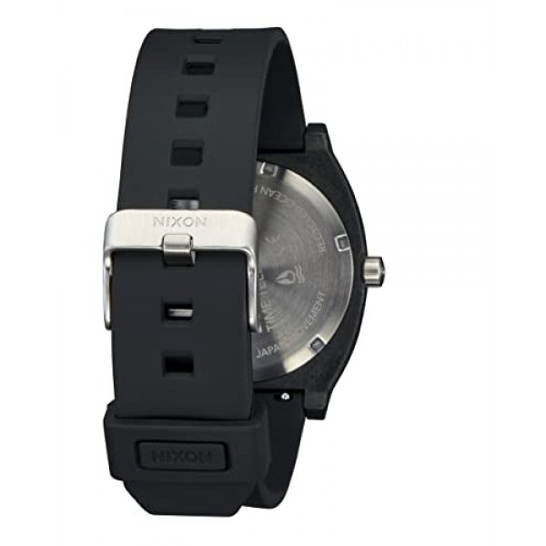 Nixon A1361-000-00 실리콘 스트랩이 포함된 남성용 아날로그 쿼츠 시계, 블랙, 스트랩.