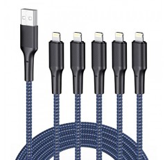 iPhone 충전기 케이블 10피트 5팩,[Apple MFi 인증] iPhone 12/11/11 Pro/X/Xs Max/XR/8/8 Plus/7/6/6s/SE/5c/용 긴 라이트닝 케이블 10피트 iPhone 충전 코드 5s/5 아이패드 에어 2/미니 에어팟