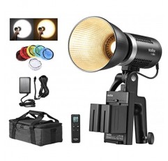 Godox ML60Bi ML60 Bi 60W 이중 색상 LED 조명 무음 모드 휴대용 밝기 조정 지원 리튬 이온 실외 LED 조명(2X NP970 리튬 배터리 포함)