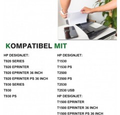 KELNG 727 잉크 카트리지는 HP DesignJet T1500 ePrinter PS 36인치 T1500 T1530 PS T2500 T2530 USB T920 T930 시리즈 프린터 카트리지(팩 MBK) PBk C M Y G용 HP 727 프린터 카트리지와 호환됩니다.