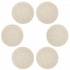 Topotdor 라운드 15인치 플레이스 매트 내열성 얼룩 방지 미끄럼 방지 세척 가능 폴리프로필렌 테이블 매트(카키 베이지, 6개 세트)