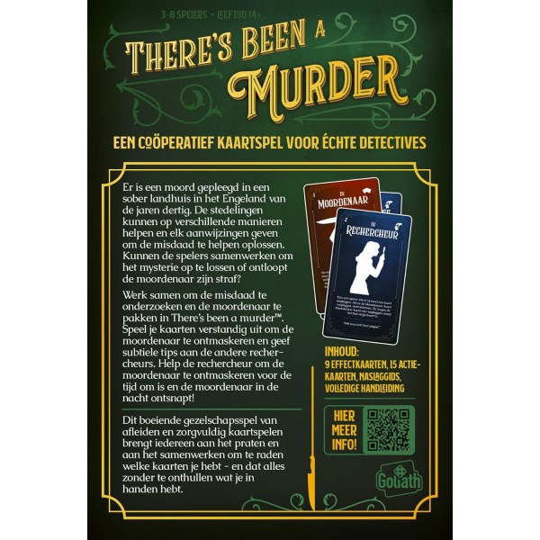 Goliath There's Leg a Murder, 수수께끼를 풀어야 하는 협력 게임, 14세 이상 및 3~8인용 전략 카드 게임